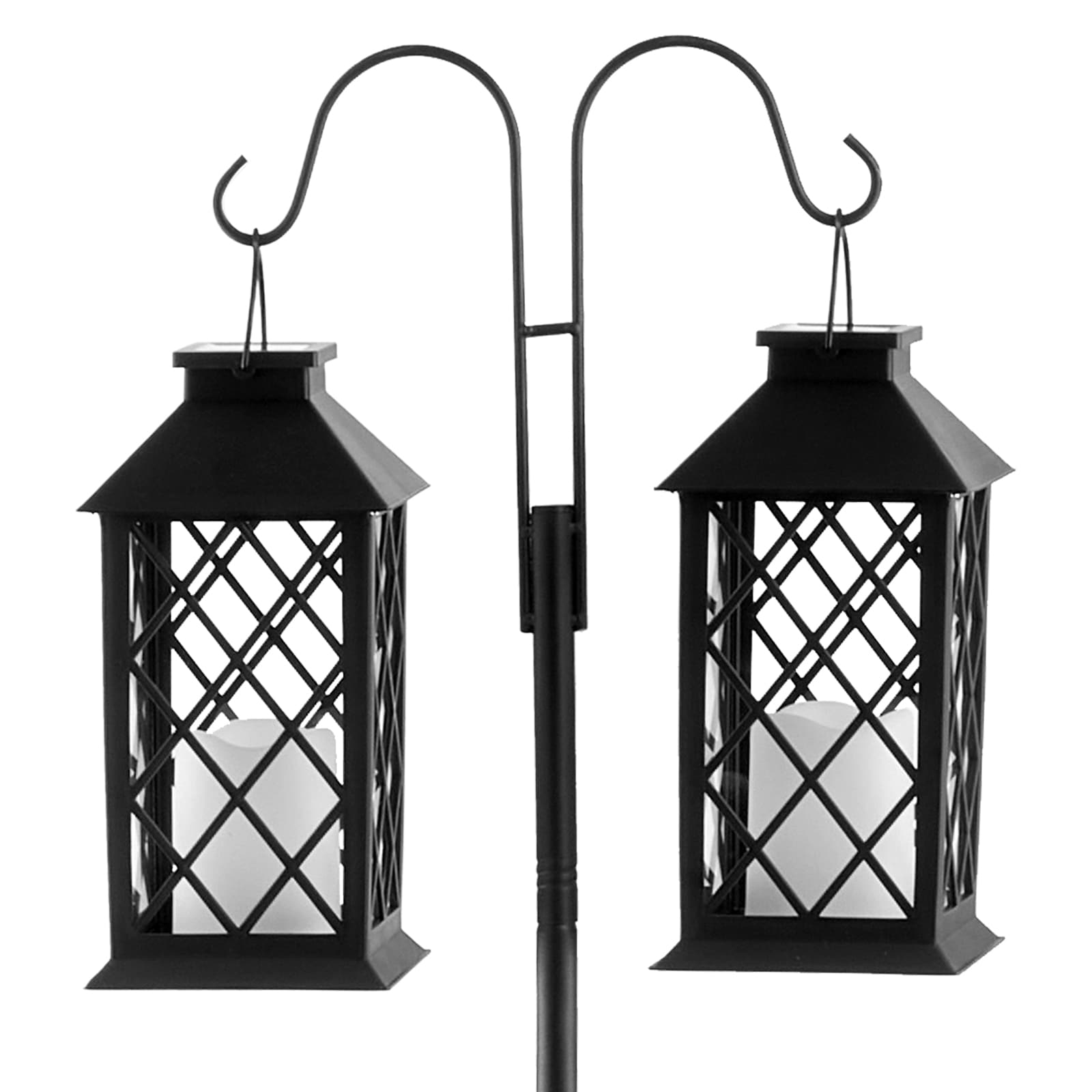 Double Shepherds Hook 8 Pack 76 Inch Heavy Duty Bird Feeder Pole_voghion.com